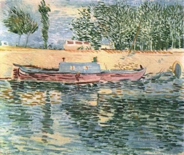 Vincent Van Gogh Painting - Las orillas del Sena con barcos Vincent van Gogh